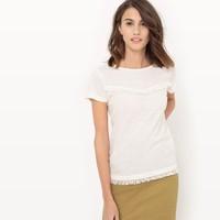 plain short sleeved t shirt with fringing