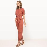 Plain Jumpsuit with Belt