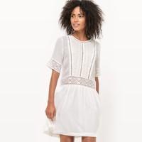 Plain Short Dress with Short Sleeves