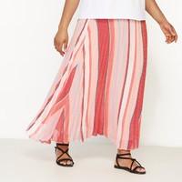 Pleated Skirt Printed with Stripes