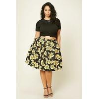 plus size pleated floral skirt