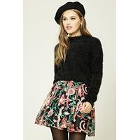 pleated embroidered mini skirt