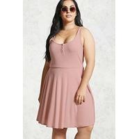 Plus Size Ribbed Skater Dress