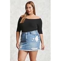 plus size distressed skirt