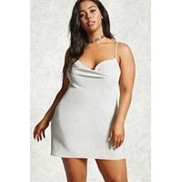 plus size cowl neck slip dress