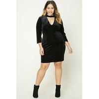 Plus Size Velour Bodycon Dress