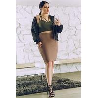 Plus Size Stretch Knit Skirt