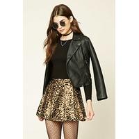 pleated leopard print skirt