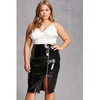 Plus Size Faux Leather Skirt