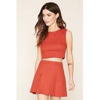 Pleated Twill Mini Skirt