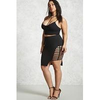 plus size caged cutout skirt