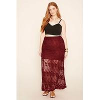 Plus Size Lace Maxi Skirt