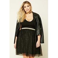 Plus Size Metallic-Flecked Skirt