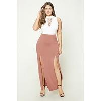 Plus Size M-Slit Maxi Skirt