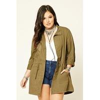 Plus Size Drawstring Jacket