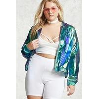 Plus Size Iridescent Windbreaker