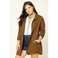 Plus Size Drawstring Jacket