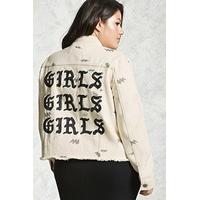 Plus Size Bolt Denim Jacket