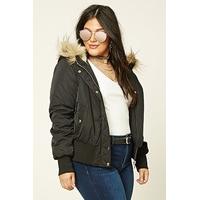Plus Size Hooded Bomber