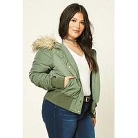 Plus Size Hooded Bomber