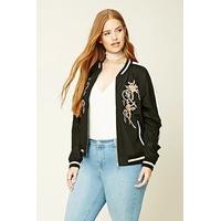 Plus Size Embroidered Jacket