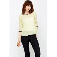 Pleated Hem Dotted Blouse