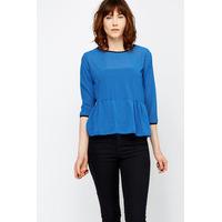 Pleated Hem Dotted Blouse