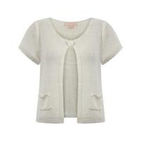 plum tree venus white short sleeved cardigan