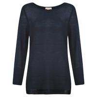 Plum Tree Joan navy longline ribbed jumper