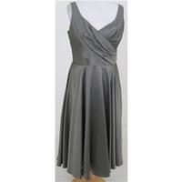 planet size 10 silver cross over front evening dress