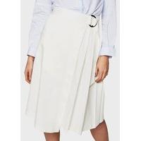 Pleated A-Line Skirt With D-Ring Tie Waist