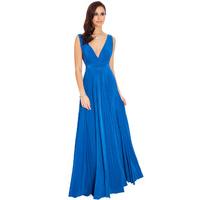 Pleated Oscar Dress in the style of Lupita Nyong\'o - Royalblue