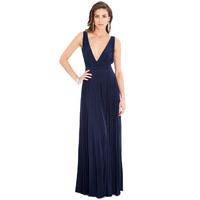 Pleated Oscar Dress in the style of Lupita Nyong\'o - NAVY