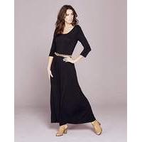 plain black jersey maxi dress