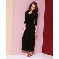 Plain Black Jersey Maxi Dress - L50in