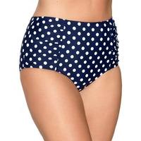 plus ladies retro high waisted polka dot spot print tummy control pane ...