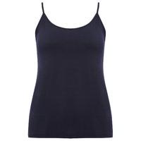 Plus ladies plain cami vest summer under top - Navy