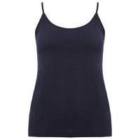 Plus ladies plain cami vest summer under top - Navy