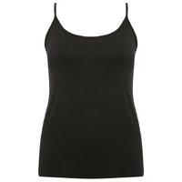 Plus ladies plain cami vest summer under top - Black