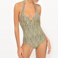 Plain Jacquard Swimsuit