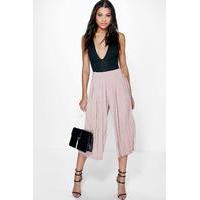 Pleat Front Tailored Culottes - sand