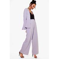 Pleat Front Wide Leg Trouser - grey