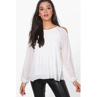 Pleated Woven Blouse - ivory