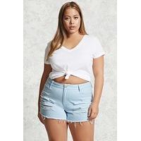 Plus Size Distressed Shorts