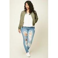 Plus Size Distressed Jeans