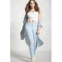 Plus Size Distressed Jeans