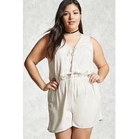 Plus Size Lace-Up Playsuit