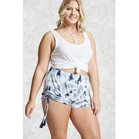 plus size tie dye ruched shorts