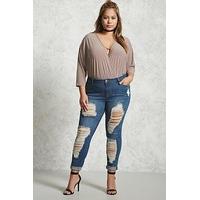 plus size distressed jeans