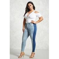 Plus Size Colorblock Jeans